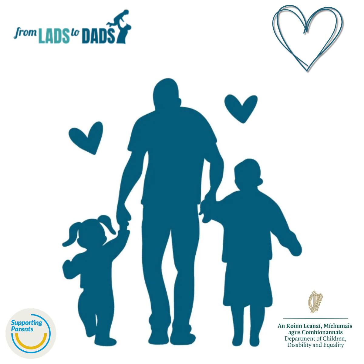 From From Lads to Dads provides a confidential support network to fathers and soon-to-be fathers. From Lads To Dads operates dad-led peer-to-peer groups both online and in person. These programmes help to support dads as they enter fatherhood.
For more information, you can visit https://fromladstodads.ie.