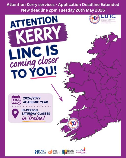Attention Kerry services - Application Deadline Extended
New deadline 2pm Tuesday 26th May 2026
In-person Saturday classes in Tralee for the 2026 / 2027 programme.
Applications for the LINC 2026/27 Programme close today - Tuesday, May 12th 2026 at 2pm!!
🔗 Apply now: https://lincprogramme.ie/apply-now
If you have any questions, email linc@mic.ul.ie