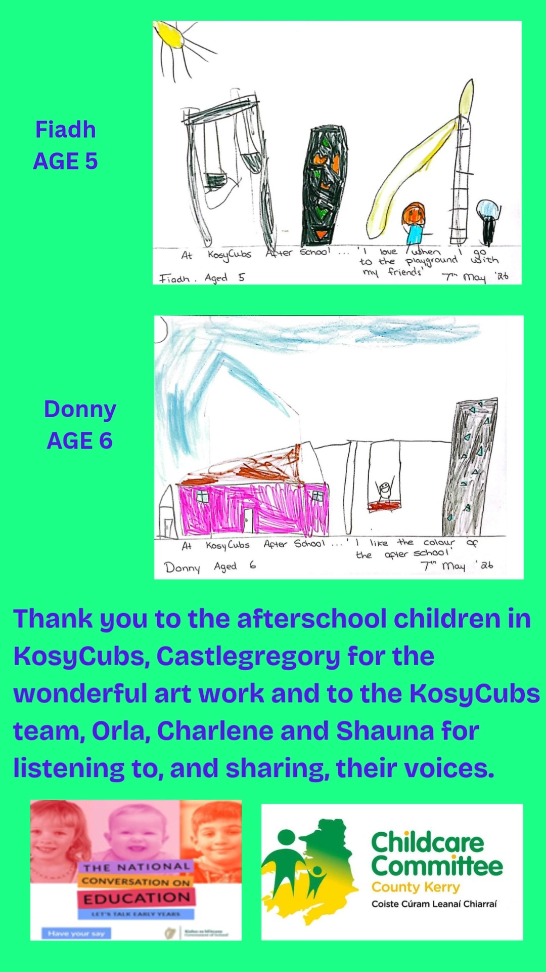 Childrens Creative Spaces
Thank you to everyone who took part in the National Conversation on Education and shared their wonderful artwork.
Well done to everyone who participated!