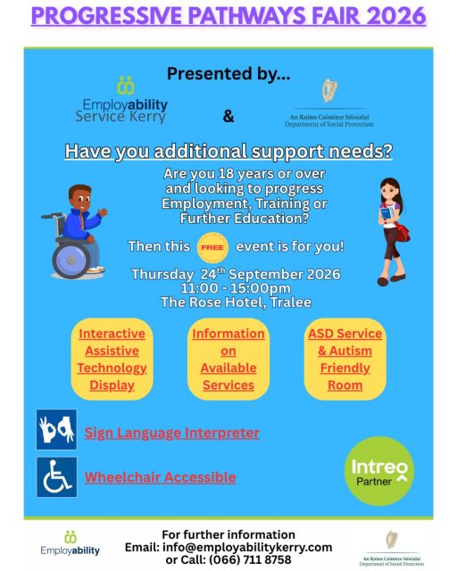 Interested in a career in Early Learning and Care? 
Talk to Kathryn at our stand at the Employability Kerry Progressive Pathways Fair on Thursday 24th September 2026 and find out everything you need to know about working in the sector.