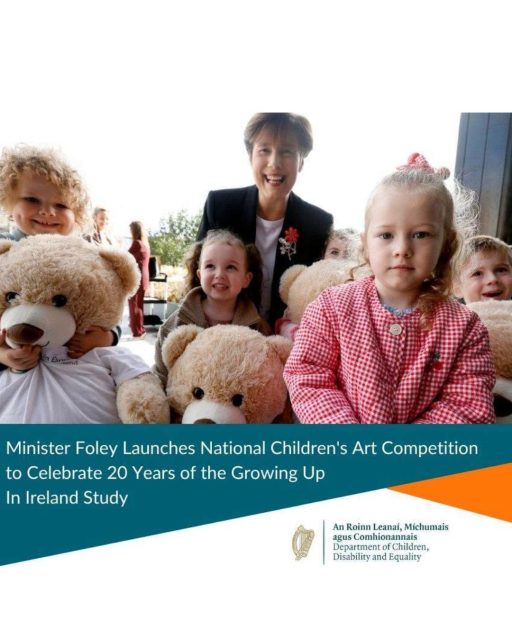 Minister for Children, Disability and Equality Norma Foley - TD today launched a national children's art competition, inviting young artists across Ireland to share their vision of an "Ireland of the Future".

Open to children aged 4-15, the competition encourages children to create artworks that captures their hopes, dreams and ideas for the Ireland they would like to see in the years ahead.

The competition forms part of celebrations marking the 20th anniversary of Growing Up in Ireland (GUI), the landmark national study that has followed the lives and experiences of children and young people across Ireland for two decades.

Entries must be submitted by 12pm noon on Friday, 23 October 2026. To enter, as well as for competition details, entry forms and terms and conditions, please see here: https://www.gov.ie/.../campaigns/art-competition-2026/